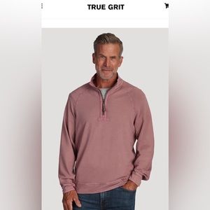 NWT True Grit Cashmere Heather Fleece Quarter Zip in Rust